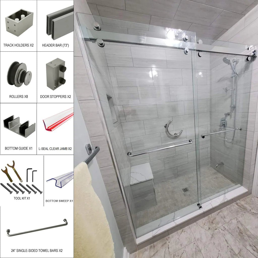Shower Sliding Door Kit - CAM Series - Glassparts.ca