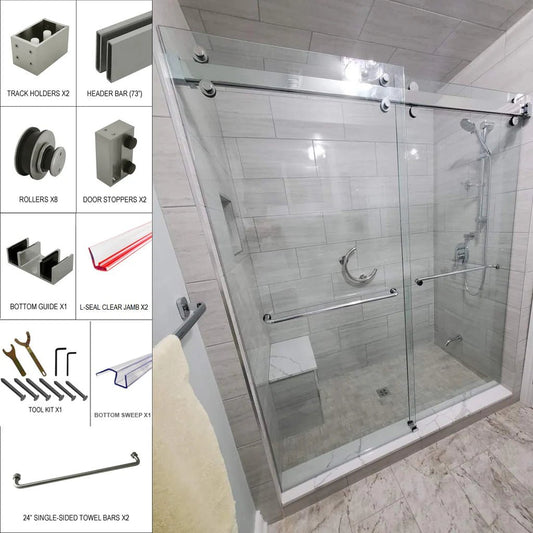 Shower Sliding Door Kit - CAM Series - Glassparts.ca