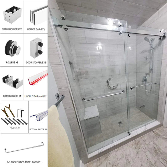 Shower Sliding Door Kit - CAM Series - Glassparts.ca