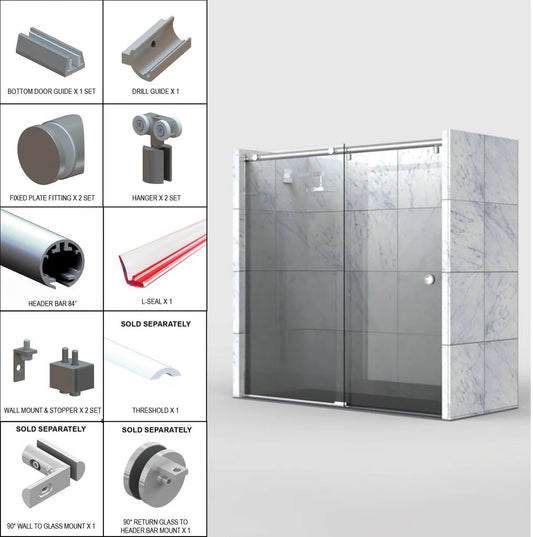 Shower Sliding Door Kit - Hydro Series - Glassparts.ca