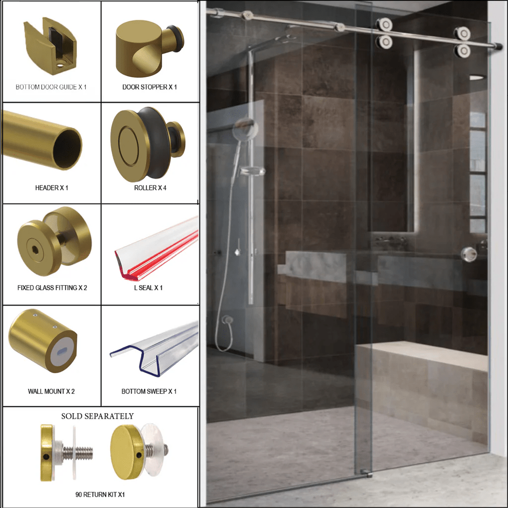 Shower Sliding Door Kit - Luna Series - Glassparts.ca