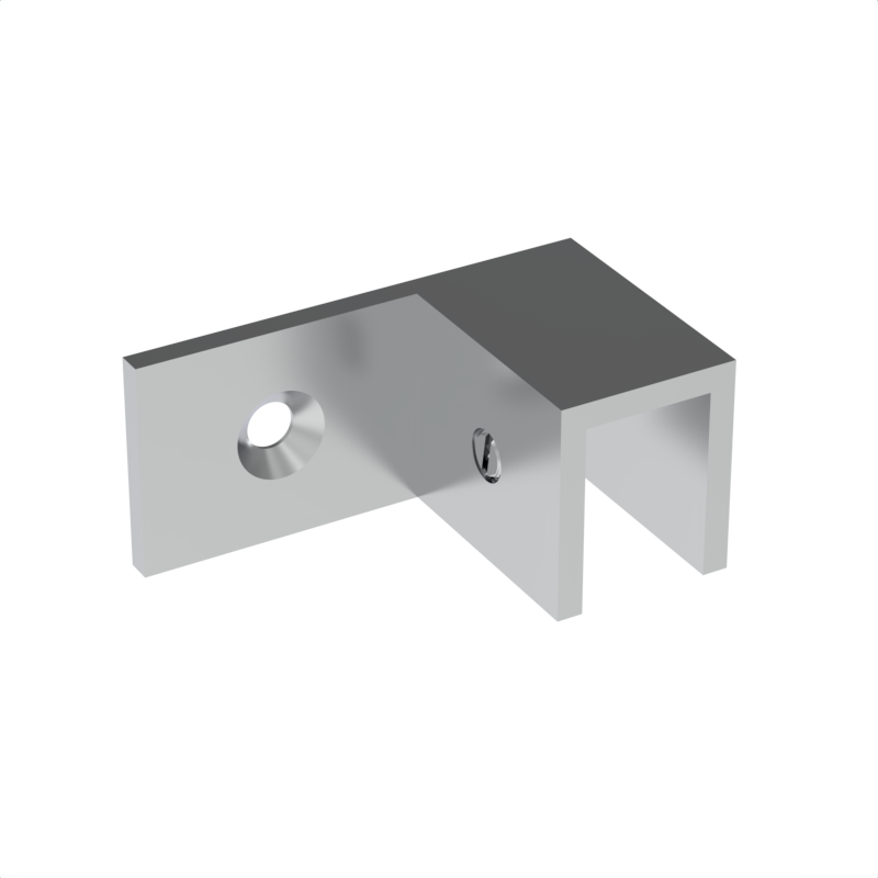 Sleeve over glass clamp SLOV044RCH - Wall to Glass - 90° Offset Right - Chrome