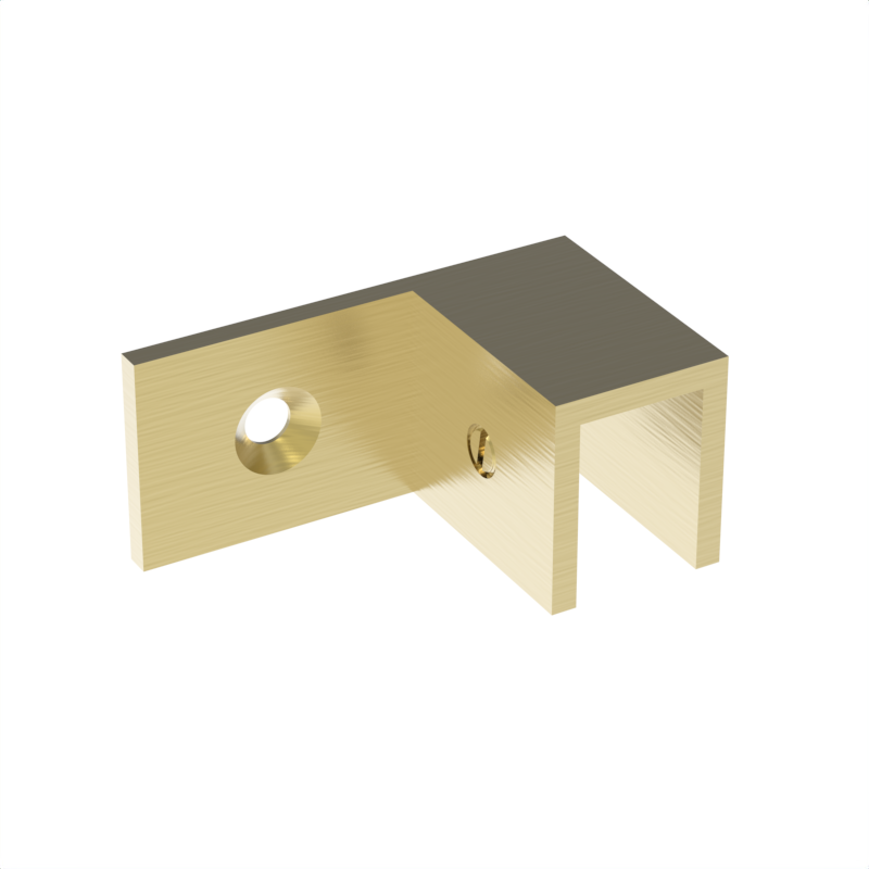 Sleeve over glass clamp SLOV044RSB - Wall to Glass - 90° Offset Right - Satin Brass