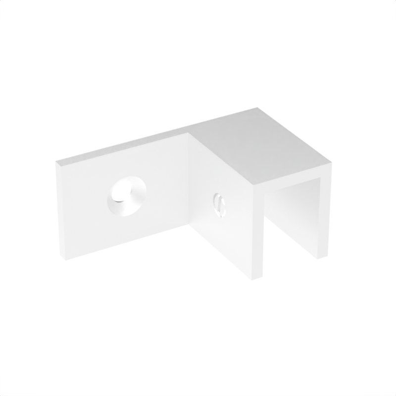 Sleeve over glass clamp SLOV044RW - Wall to Glass - 90° Offset Right - White