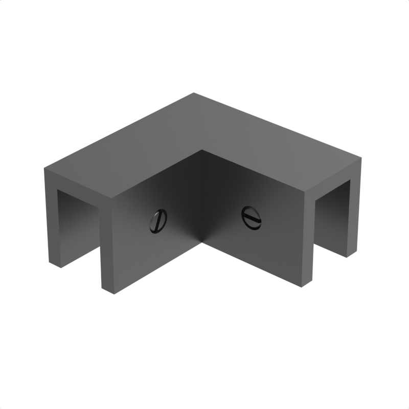Sleeve over glass clamp SLOV092GM - Glass to Glass - 90° Fixed - Gun Metal