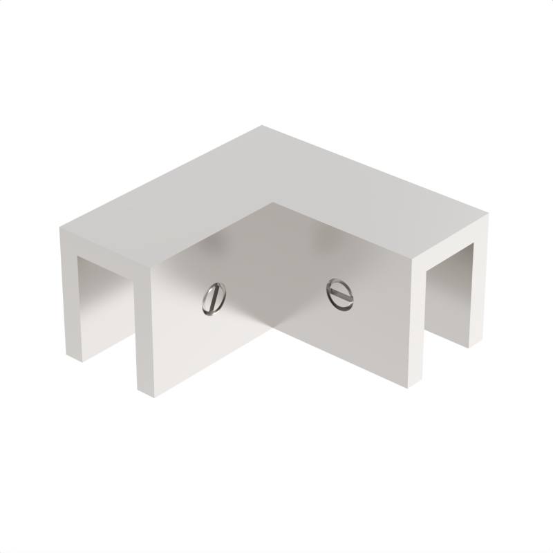 Sleeve over glass clamp SLOV092PN - Glass to Glass - 90° Fixed - Polished Nickel