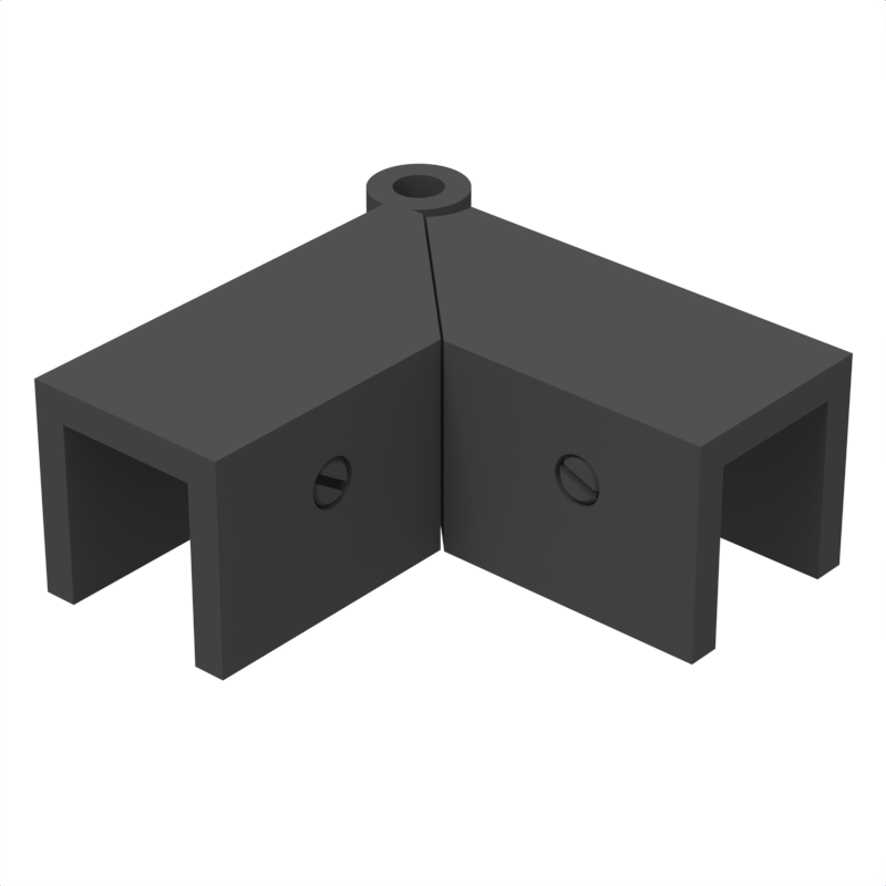 Sleeve over glass clamp SLOV345MBL - Glass to Glass - 90° Adjustable - Matte Black