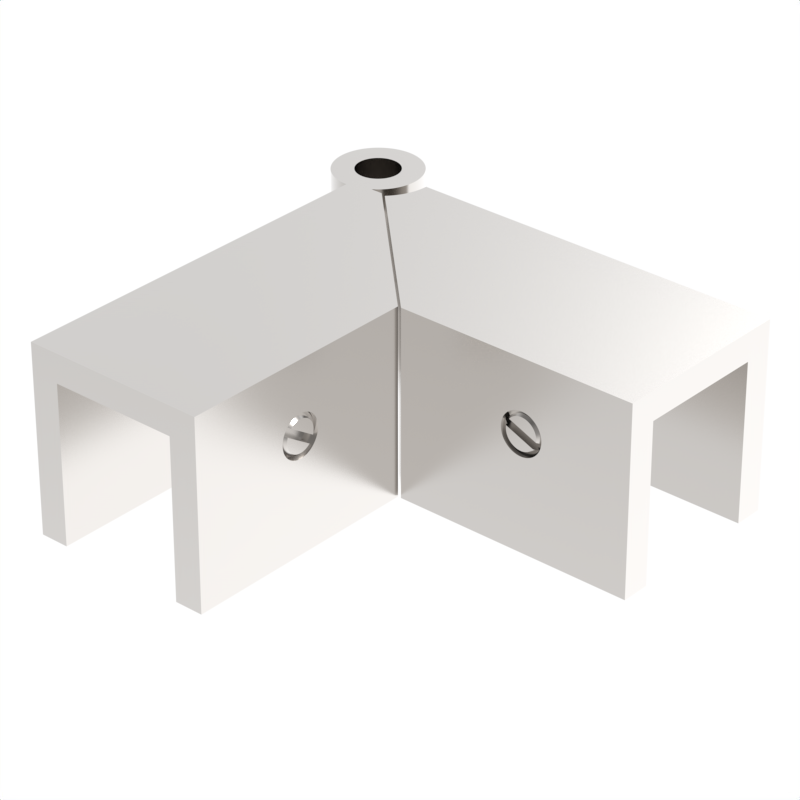 Sleeve over glass clamp SLOV345PN - Glass to Glass - 90° Adjustable - Polished Nickel