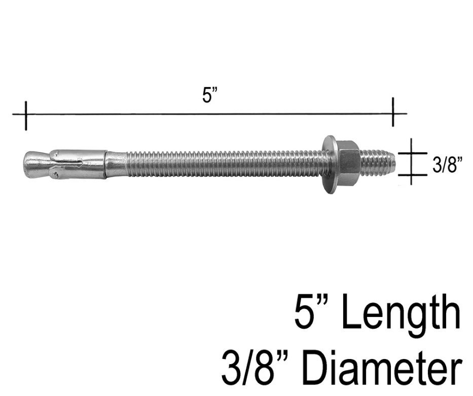 Wedge Anchor - (For Posts - Concrete Installation) - Glassparts.ca