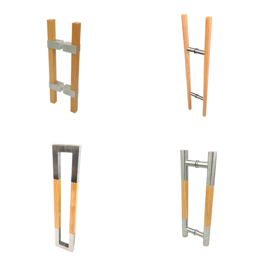 Sauna Handle - Satin & Wood