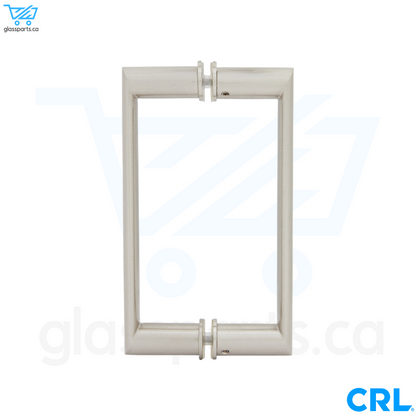 CRL O/R Series - Oval/Round Back-to-Back Pull Handle - 8" x 8" - Brushed Nickel