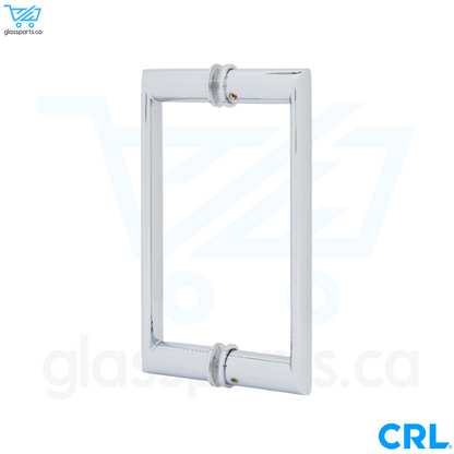 CRL O/R Series - Oval/Round Back-to-Back Pull Handle - 8" x 8" - Polished Chrome