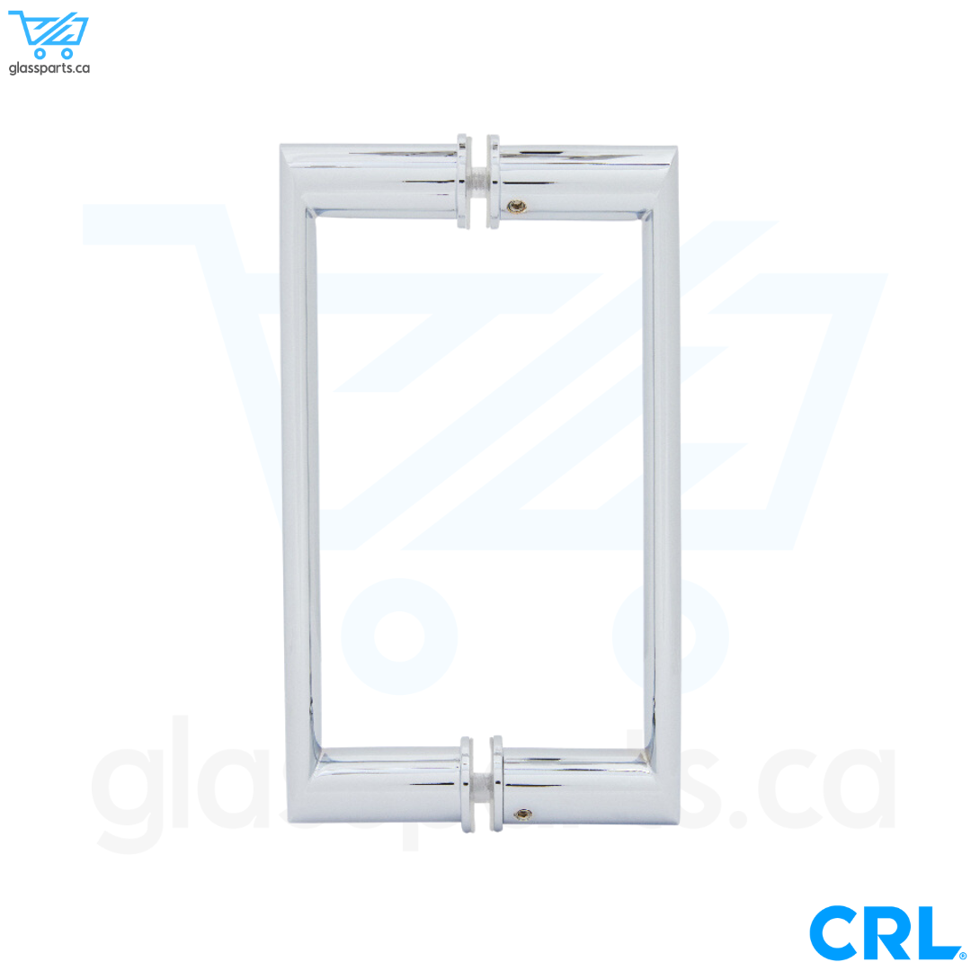 CRL O/R Series - Oval/Round Back-to-Back Pull Handle - 8" x 8" - Polished Chrome