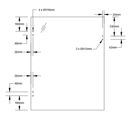 10mm Clear Tempered Glass Door With Hinge Cutout - Glassparts.ca
