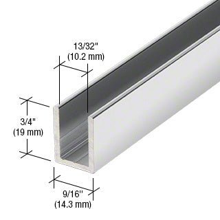 3/8" Fixed Panel Shower Door Deep U - Channel - Glassparts.ca