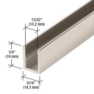 3/8" Fixed Panel Shower Door Deep U - Channel - Glassparts.ca