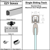 [EZY1SD] Commercial Sliding Door Kit - EZY1 - Single Sliding Door Track (118") — EZY1SDSA
