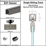 [EZY1SD] Commercial Sliding Door Kit - EZY1 - Single Sliding Door Track (118") — EZY1SDBS