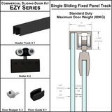 [EZY1SD] Commercial Sliding Door Kit - EZY1 - Single Sliding Door Track (118") — EZY1SDMBL