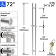 [LOCKLP72] Ladder Pull - 72" ADA Locking Ladder Pull - Back to Back — LOCKLP72BS