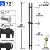 [LOCKLP72] Ladder Pull - 72" ADA Locking Ladder Pull - Back to Back — LOCKLP72MBL