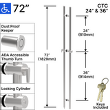 [LOCKLP72] Ladder Pull - 72" ADA Locking Ladder Pull - Back to Back — LOCKLP72PS