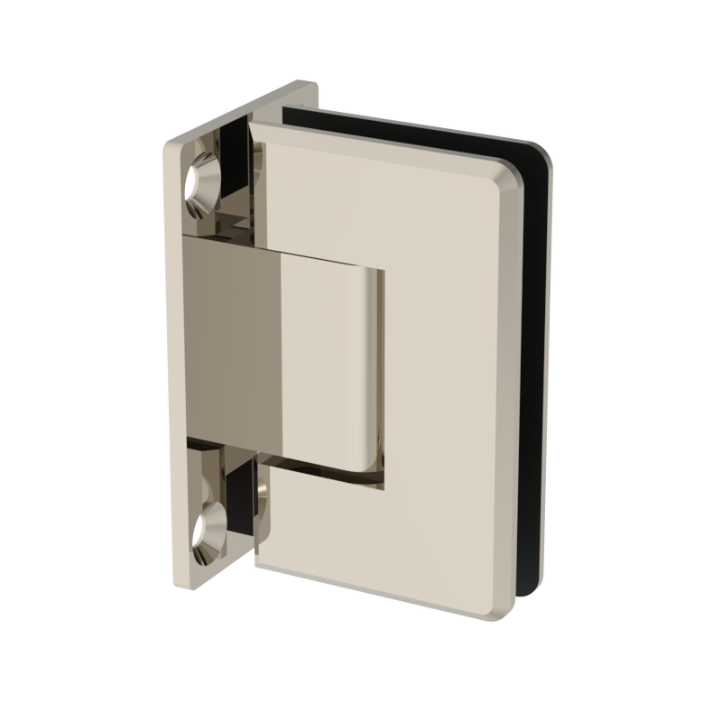 Beverly shower hinge Wall Mount Full Plate — Polished Nickel
