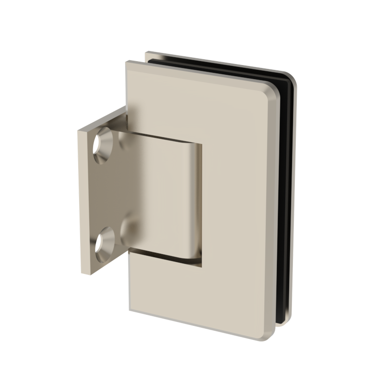 Beverly shower hinge Wall Mount Short Back Plate — Polished Nickel