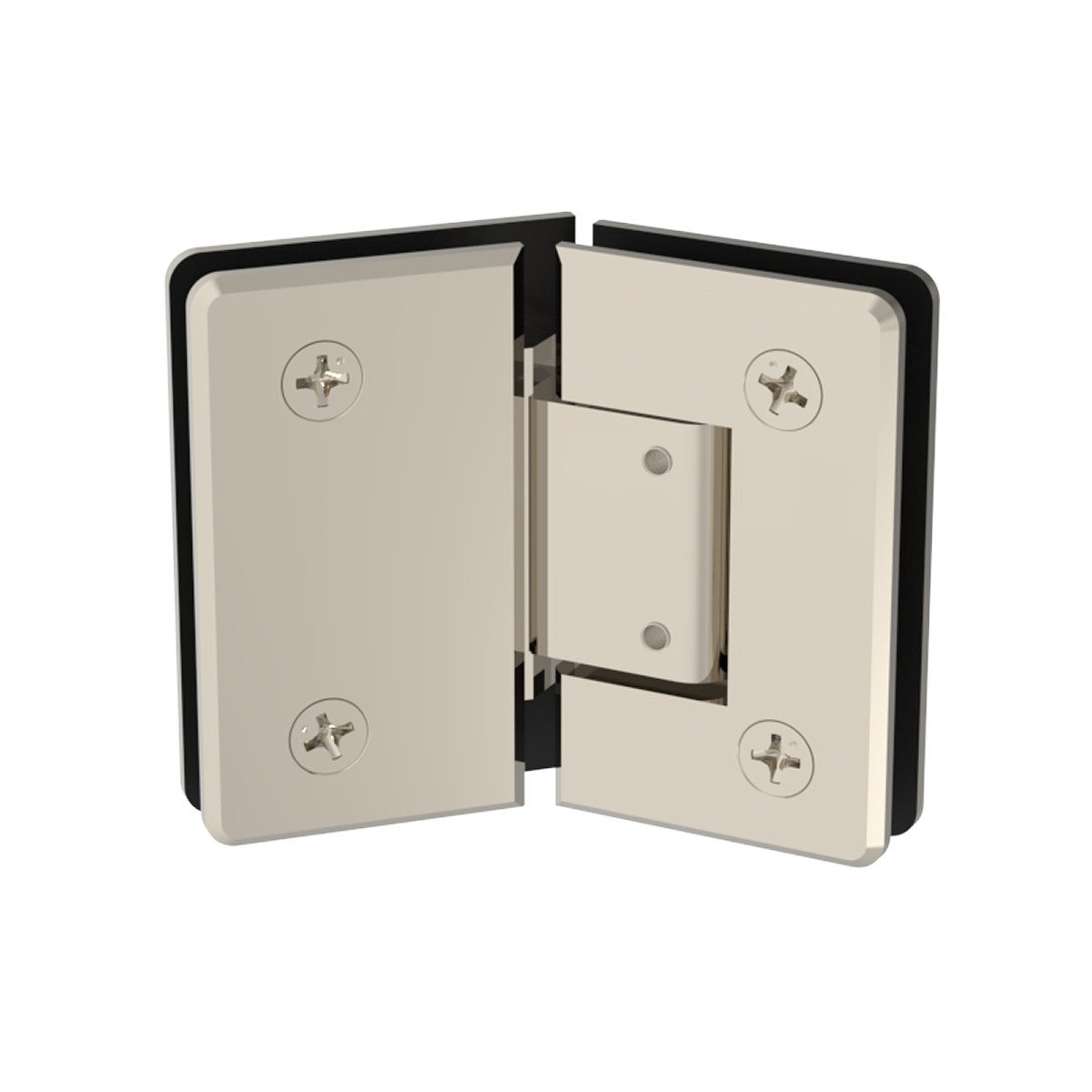 Beverly shower hinge Glass to Glass Neo Angle 135° Adj — Polished Nickel