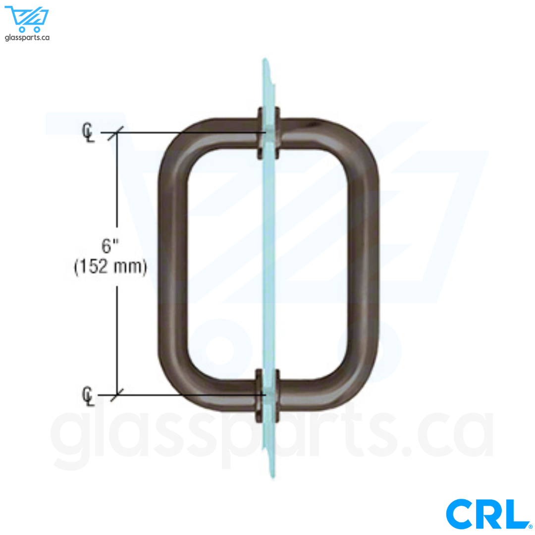 CRL BM Series - Tubular Back-to-Back Pull Handle - 6" x 6" - Oil Rubbed Bronze