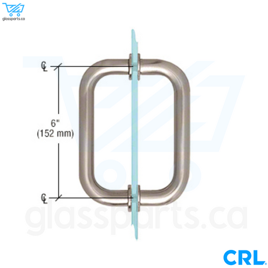 CRL Série BM - Poignée de tirage tubulaire dos à dos - 6" x 6" - Nickel brossé