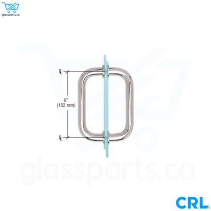 CRL BM Series - Tubular Back-to-Back Pull Handle - 6" x 6" - Polished Chrome