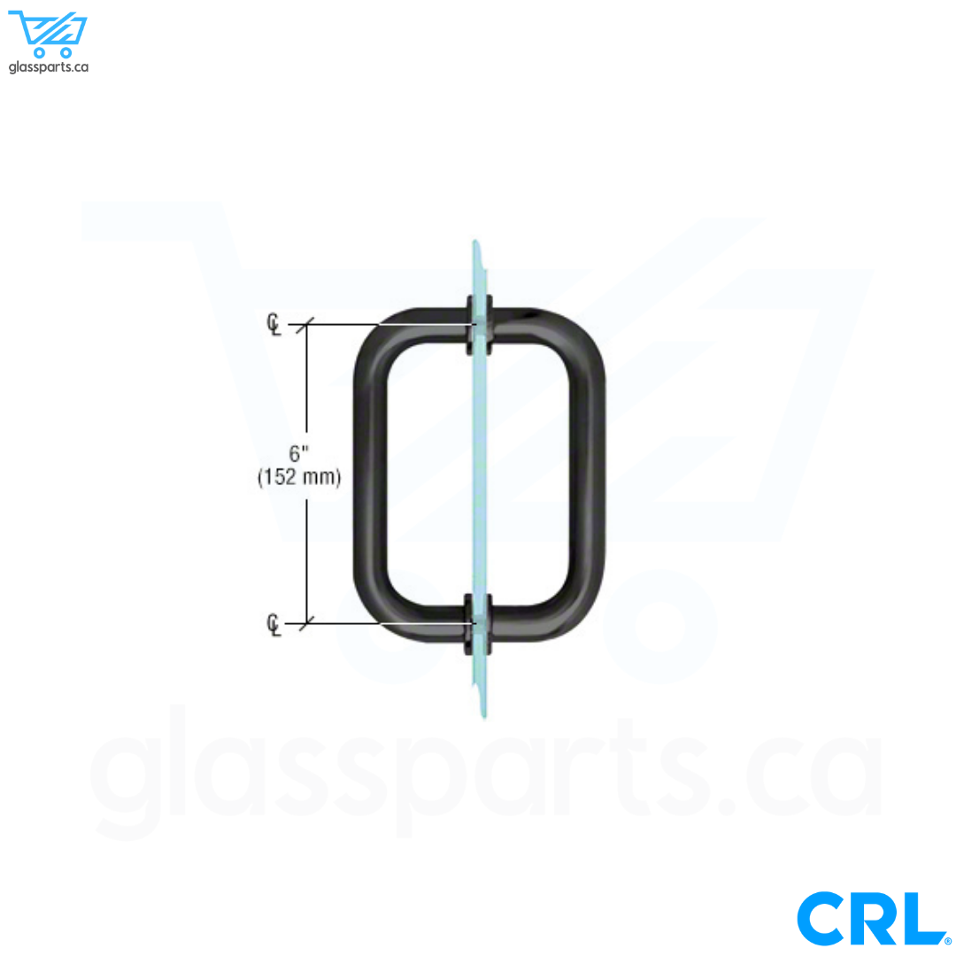 CRL BM Series - Tubular Back-to-Back Pull Handle - 6" x 6" - Matte Black