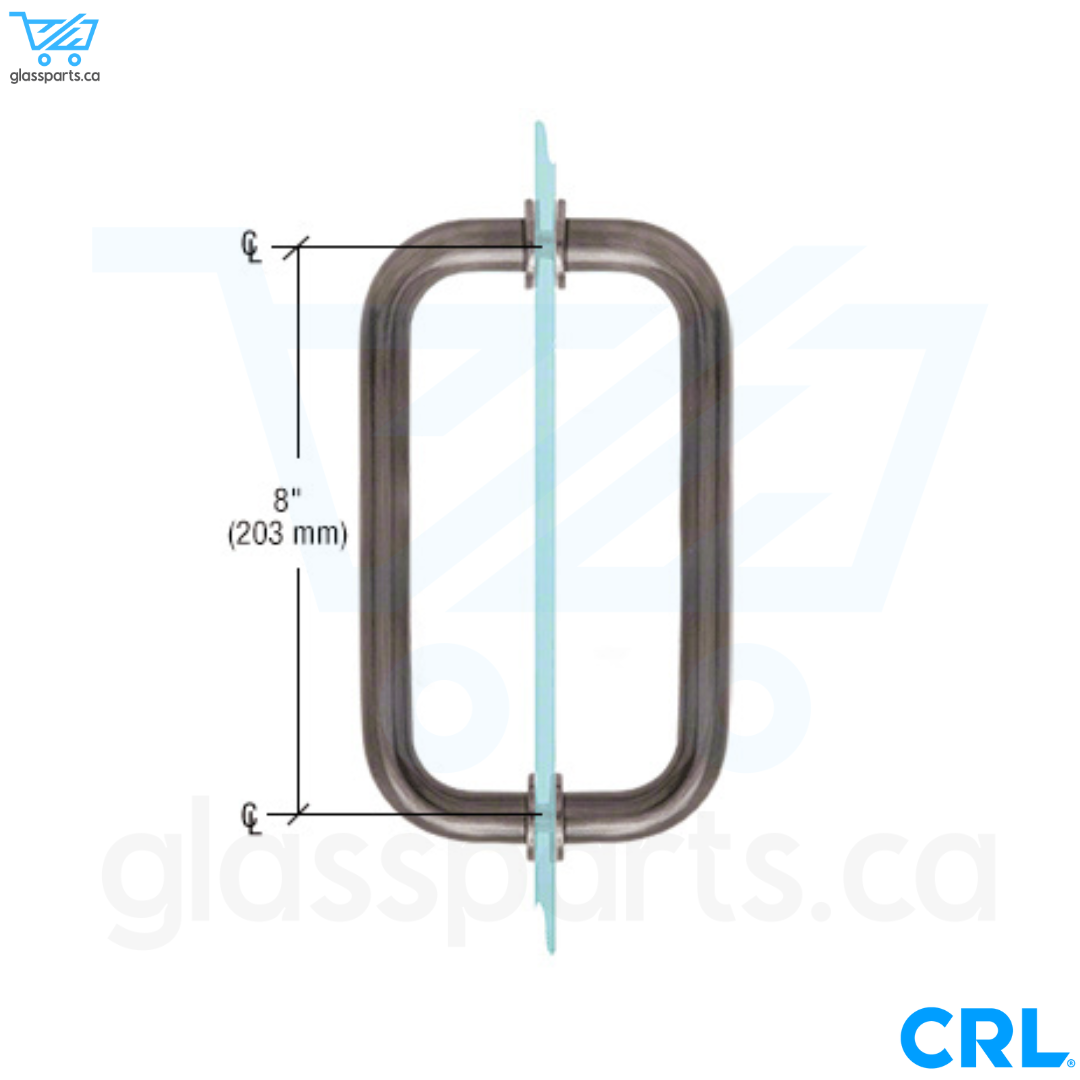 CRL Série BM - Poignée tubulaire dos à dos - 8" x 8" - Nickel brossé antique