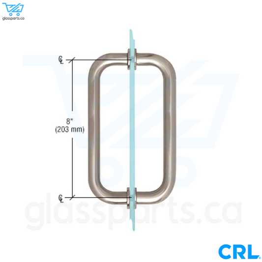 CRL Série BM - Poignée de tirage tubulaire dos à dos - 8" x 8" - Nickel brossé