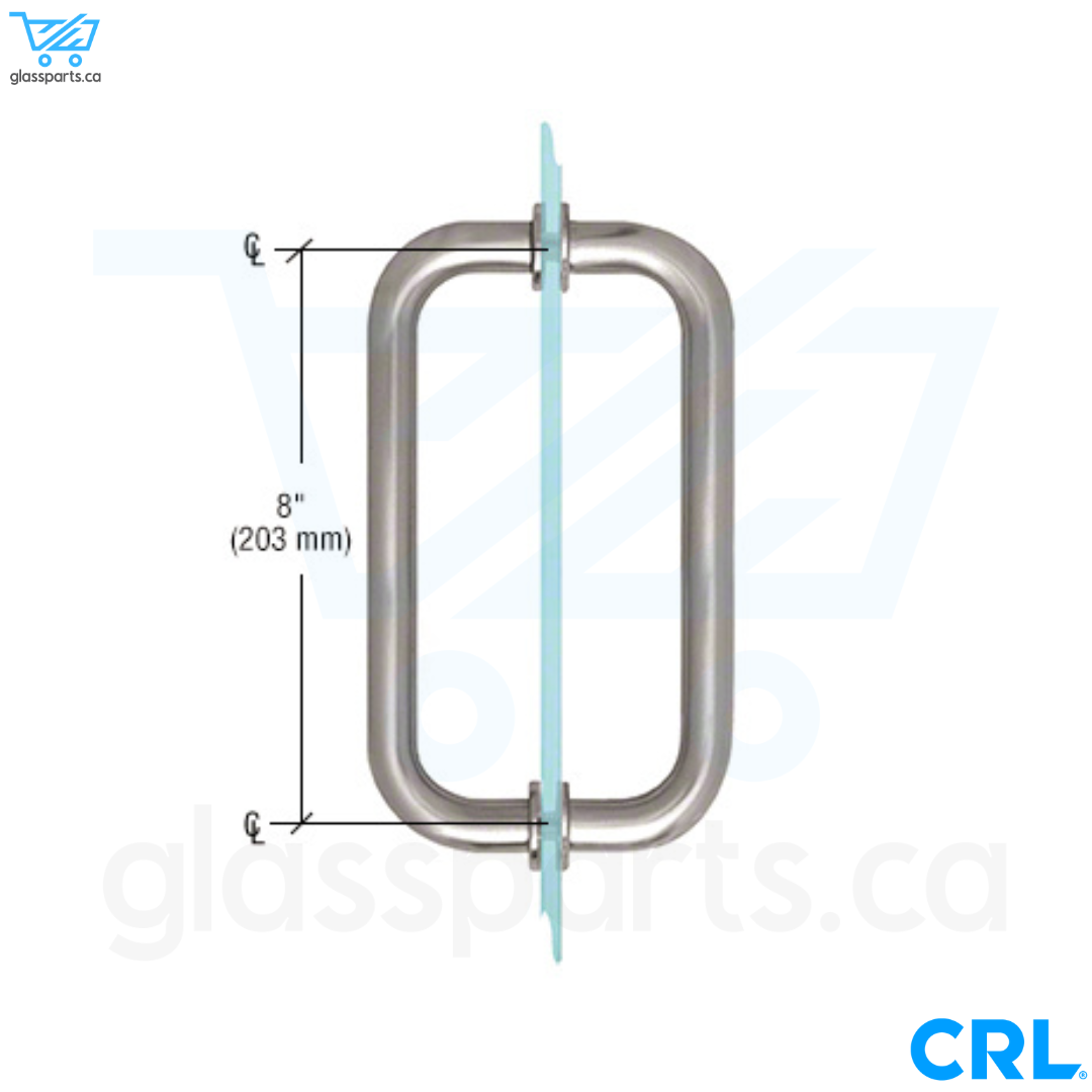 CRL BM Series - Tubular Back-to-Back Pull Handle - 8" x 8" - Brushed Stainless Steel