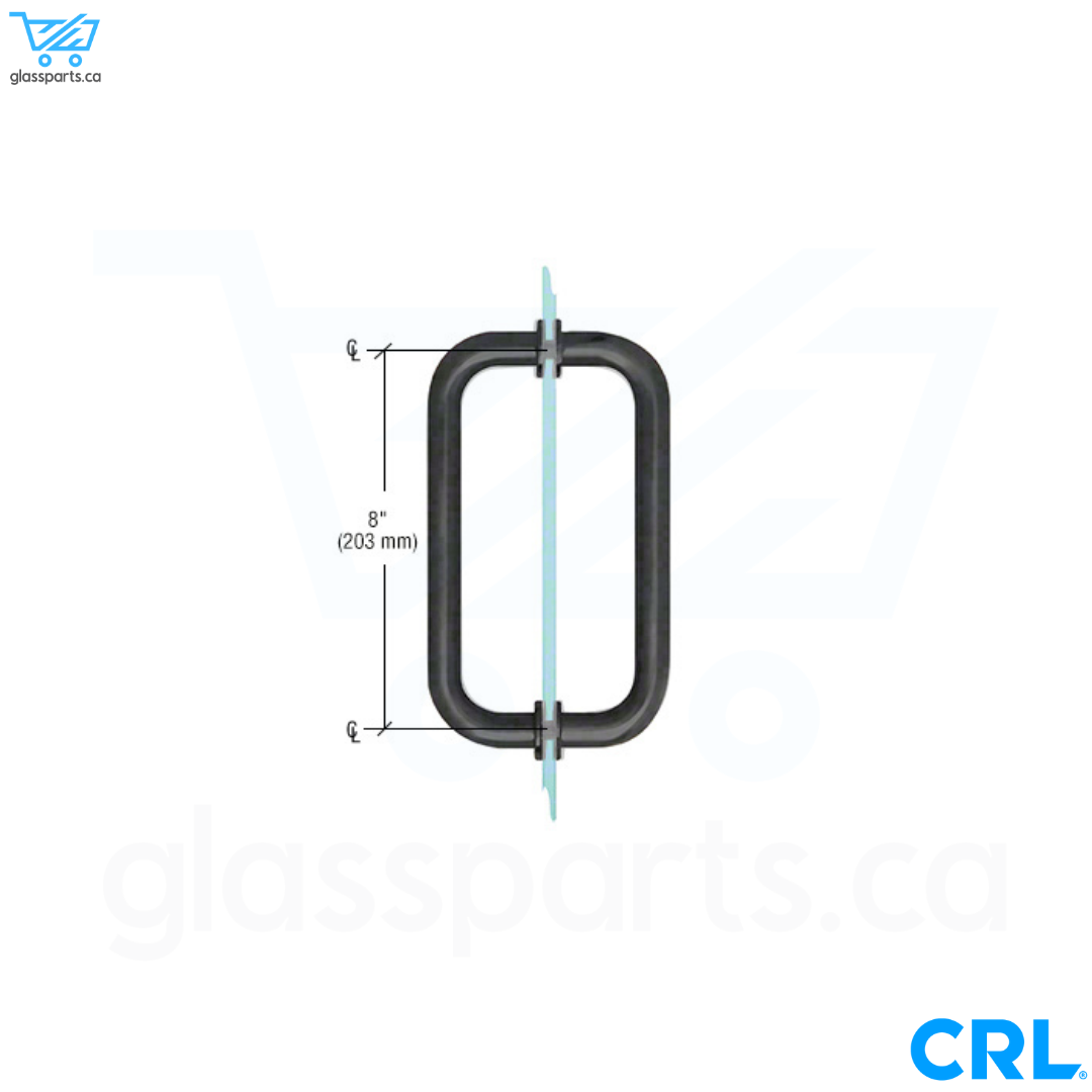 CRL BM Series - Tubular Back-to-Back Pull Handle - 8" x 8" - Matte Black