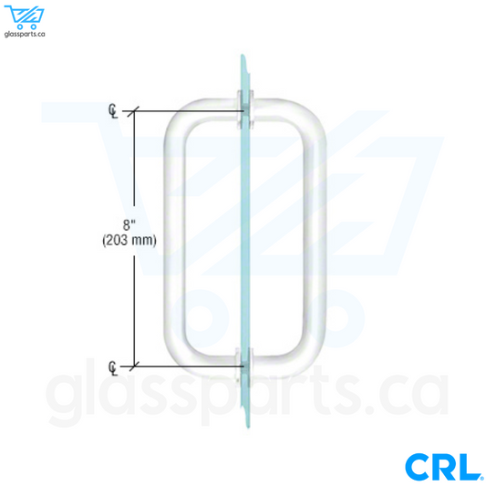 CRL Série BM - Poignée de tirage tubulaire dos à dos - 8" x 8" - Blanc brillant