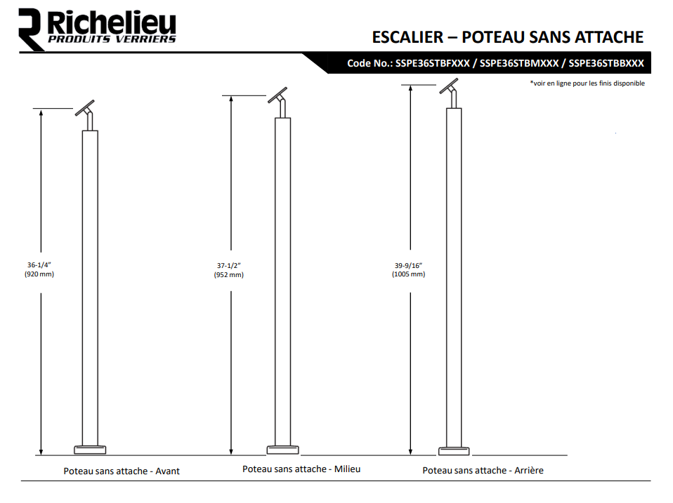 Poteaux d'escalier vierges - H1