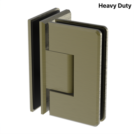 Colette heavy-duty shower hinge Glass to Glass 90° — Antique Brass