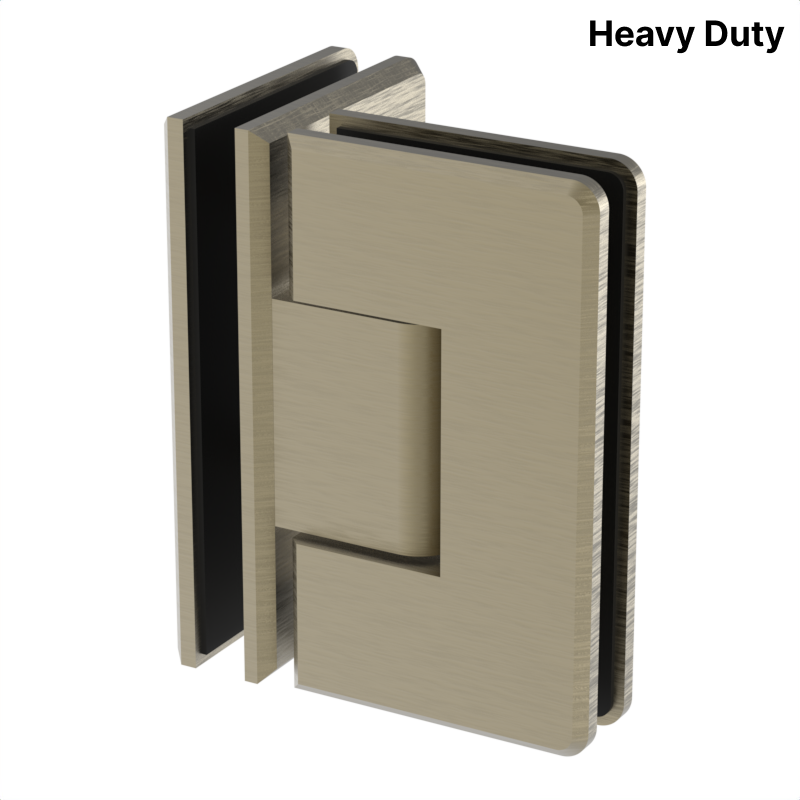 Colette heavy-duty shower hinge Glass to Glass 90° — Brushed Bronze