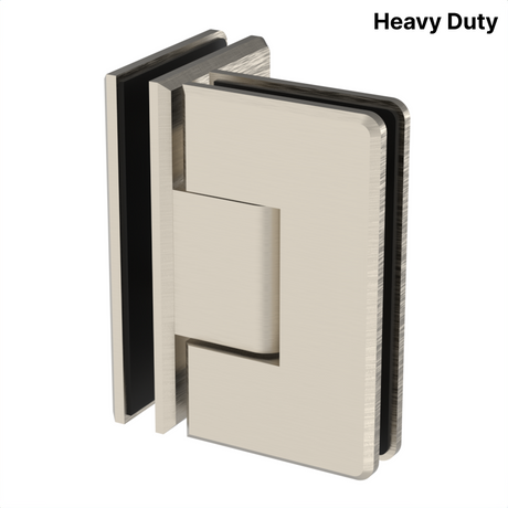 Colette heavy-duty shower hinge Glass to Glass 90° — Brushed Nickel