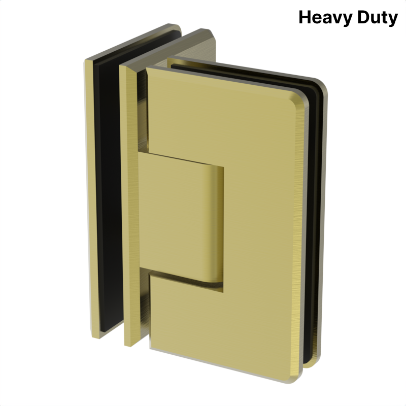 Colette heavy-duty shower hinge Glass to Glass 90° — Polished Brass