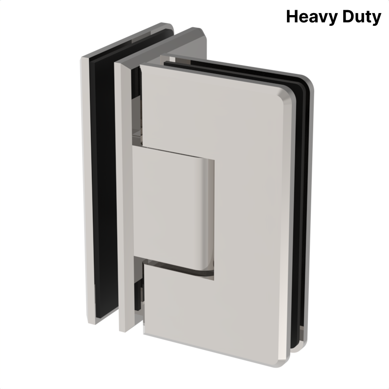 Colette heavy-duty shower hinge Glass to Glass 90° — Polished Nickel
