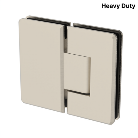 Colette heavy-duty shower hinge Glass to Glass 180° — Brushed Nickel