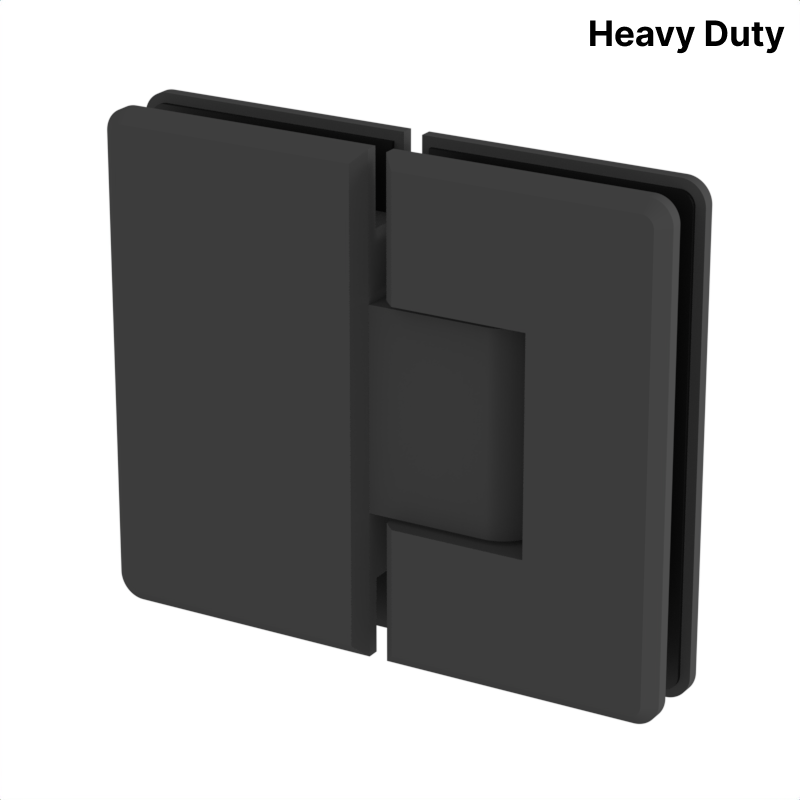 Colette heavy-duty shower hinge Glass to Glass 180° — Matte Black