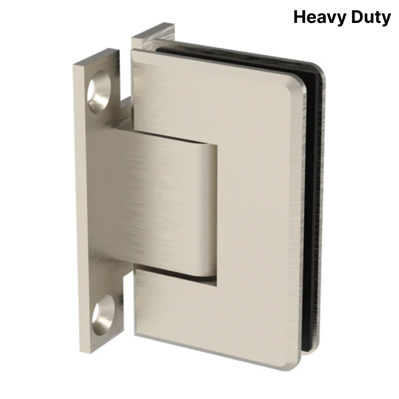 Colette heavy-duty shower hinge Wall Mount H Plate — Brushed Nickel