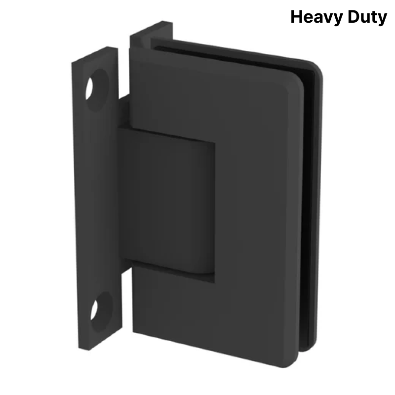Colette heavy-duty shower hinge Wall Mount H Plate — Matte Black
