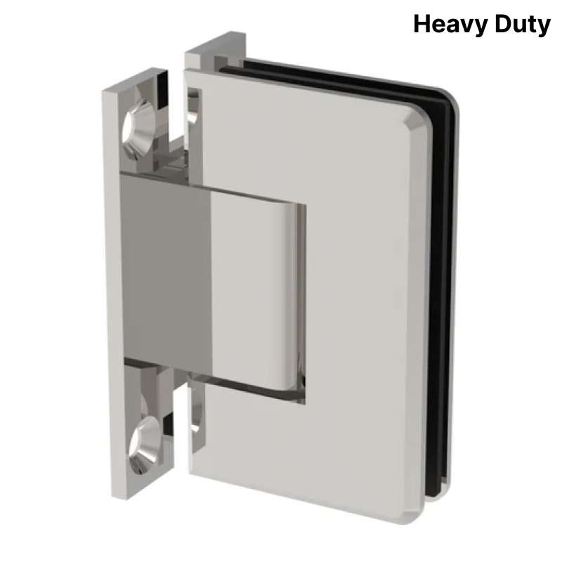 Colette heavy-duty shower hinge Wall Mount H Plate — Polished Nickel