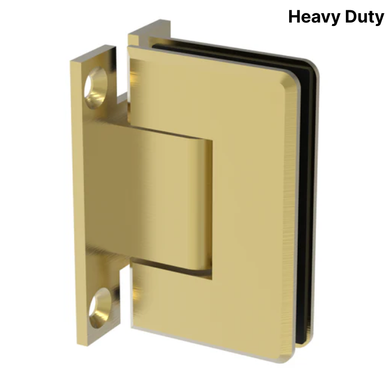 Colette heavy-duty shower hinge Wall Mount H Plate — Satin Brass